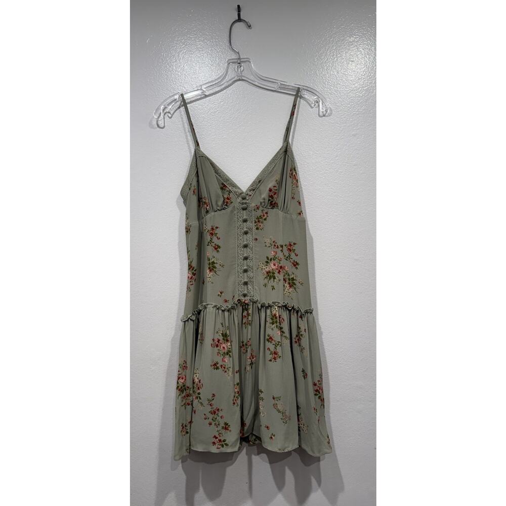 Reformation Citrus Mini Dress Green Floral Print‎ Size 8 Coquette Feminine Glam